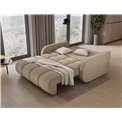 Sofa bed Eldeverio 3-seater, sleeping function, Aura 18, velvet, beige, H83x154x103cm