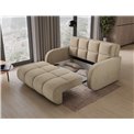 Sofa bed Eldeverio 3-seater, sleeping function, Aura 18, velvet, beige, H83x154x103cm
