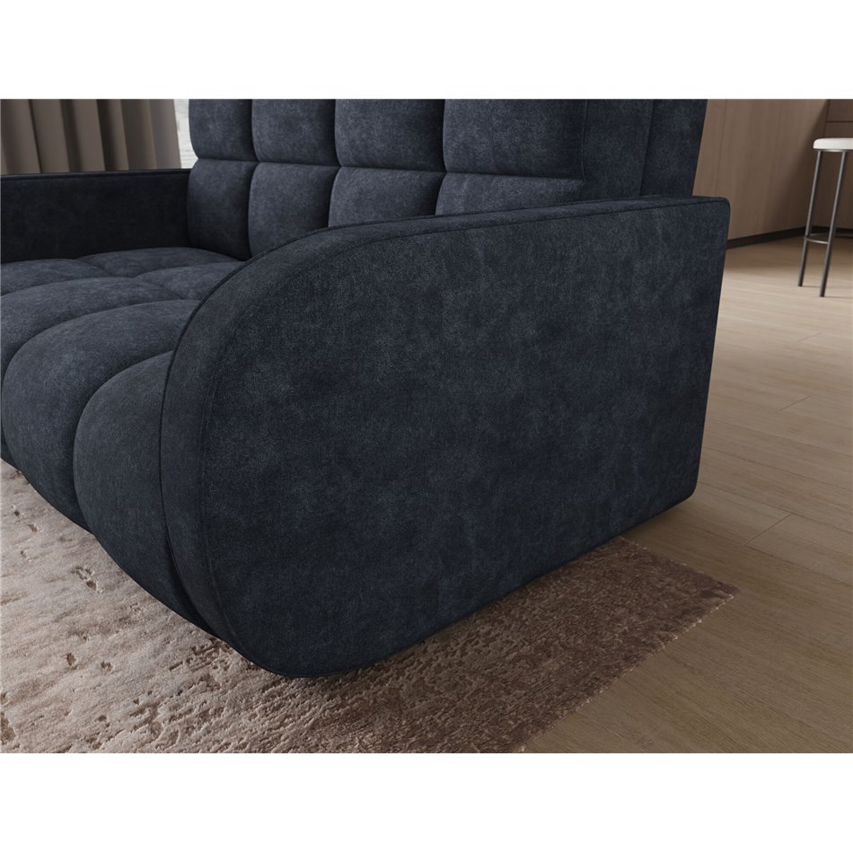 Sofa bed Eldeverio 3-seater, sleeping function, Aura 40, velvet, blue, H83x154x103cm