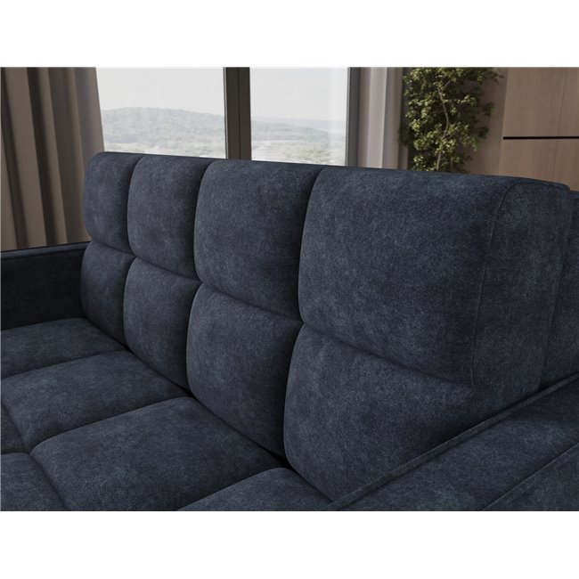Sofa bed Eldeverio 3-seater, sleeping function, Aura 40, velvet, blue, H83x154x103cm