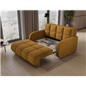 Sofa bed Eldeverio 3-seater, sleeping function, Aura 45, velvet, yellow, H83x154x103cm