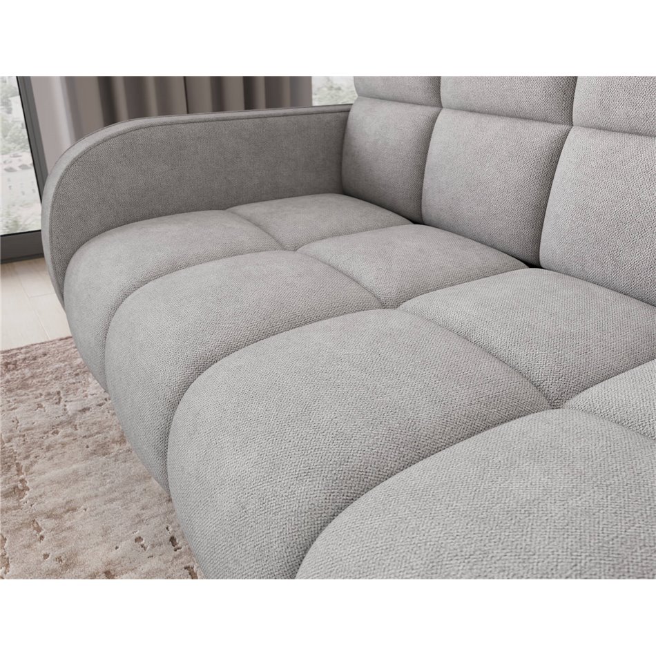 Sofa bed Eldeverio 3-seater, sleeping function, Poco 03, light grey, H83x154x103cm