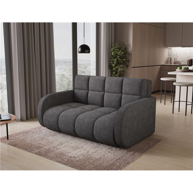 Sofa bed Eldeverio 3-seater, sleeping function, Poco 04, dark grey, H83x154x103cm