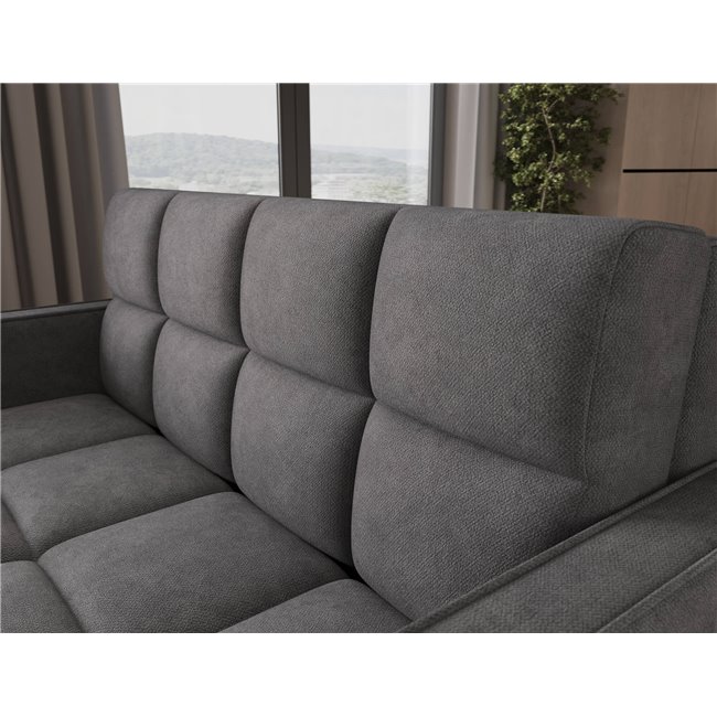 Sofa bed Eldeverio 3-seater, sleeping function, Poco 04, dark grey, H83x154x103cm