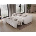 Sofa bed Eldeverio 3-seater, sleeping function, Royal 01, boucle, white, H83x154x103cm