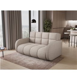 Sofa bed Eldeverio 3-seater, sleeping function, Royal 18, boucle, beige, H83x154x103cm
