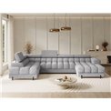 U-shaped sofa Elferaria L, sleeping function, Pellerito 03, grey, H93x358x202cm