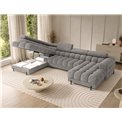 U-shaped sofa Elferaria L, sleeping function, Pellerito 03, grey, H93x358x202cm