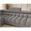 U-shaped sofa Elferaria L, sleeping function, Pellerito 03, grey, H93x358x202cm