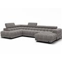 U-shaped sofa Elferaria L, sleeping function, Pellerito 20, grey, H93x358x202cm