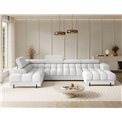 U-shaped sofa Elferaria L, sleeping function, Royal 01, boucle, white, H93x358x202cm