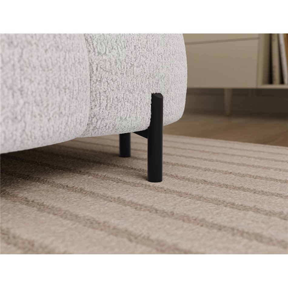 U-shaped sofa Elferaria L, sleeping function, Royal 01, boucle, white, H93x358x202cm