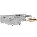 U-shaped sofa Elferaria L, sleeping function, Royal 01, boucle, white, H93x358x202cm