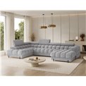 U-shaped sofa Elferaria L, sleeping function, Royal 03, boucle, grey, H93x358x202cm