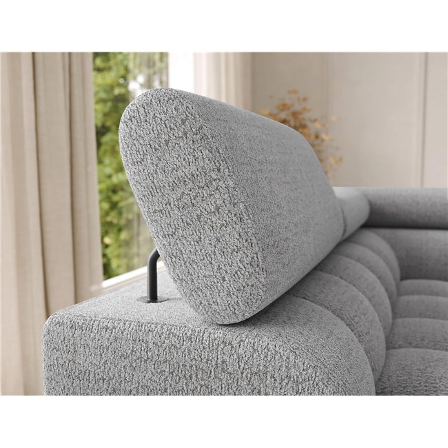 U-shaped sofa Elferaria L, sleeping function, Royal 03, boucle, grey, H93x358x202cm