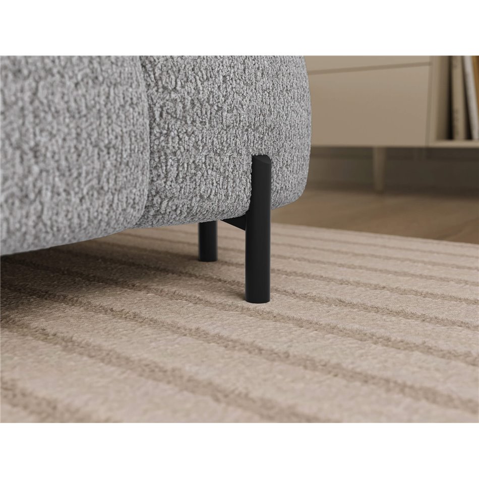 U-shaped sofa Elferaria L, sleeping function, Royal 03, boucle, grey, H93x358x202cm