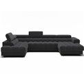 U-shaped sofa Elferaria L, sleeping function, Royal 05, boucle, dark grey, H93x358x202cm