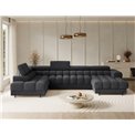 U-shaped sofa Elferaria L, sleeping function, Royal 05, boucle, dark grey, H93x358x202cm