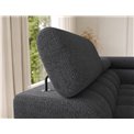 U-shaped sofa Elferaria L, sleeping function, Royal 05, boucle, dark grey, H93x358x202cm