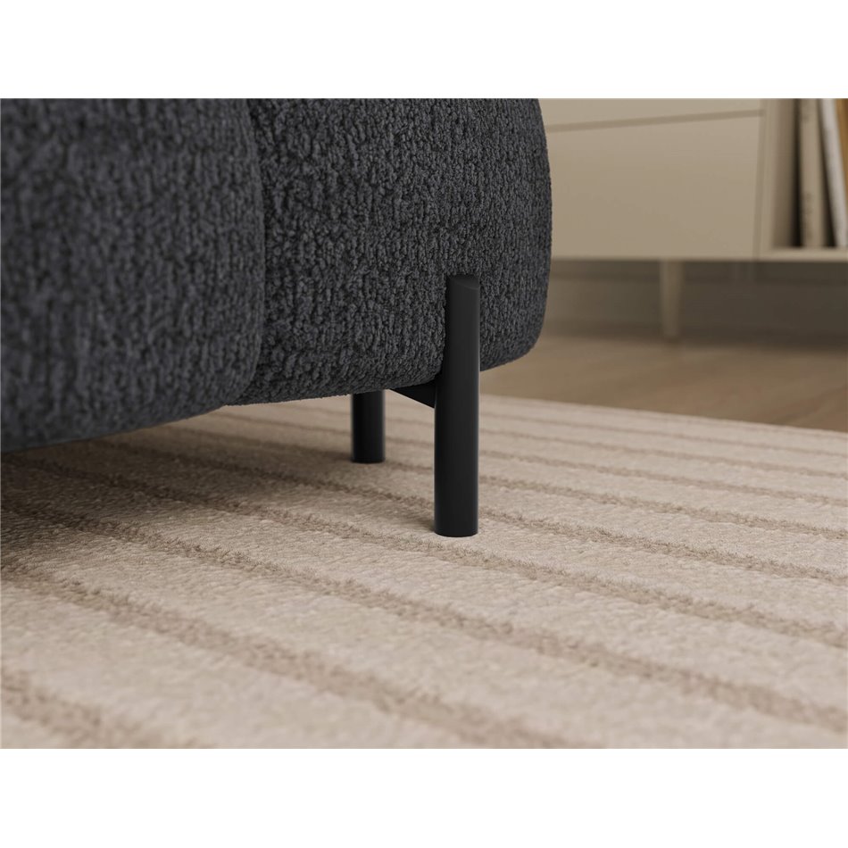 U-shaped sofa Elferaria L, sleeping function, Royal 05, boucle, dark grey, H93x358x202cm