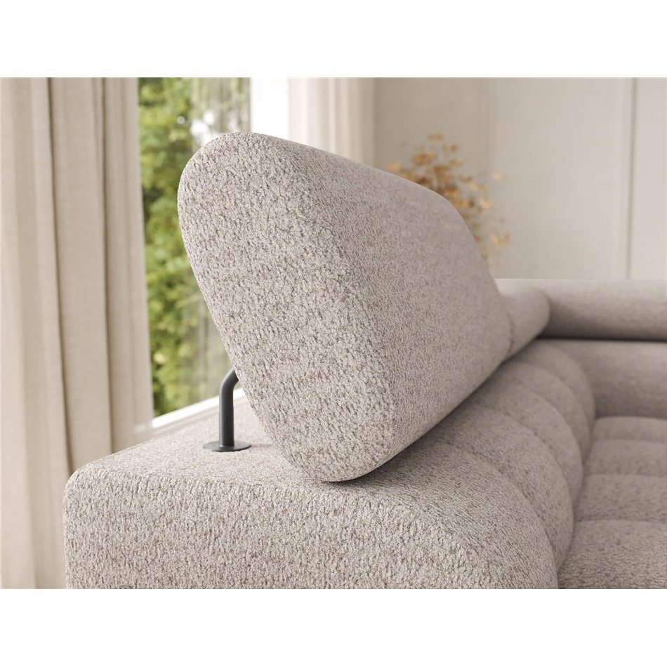 U-shaped sofa Elferaria L, sleeping function, Royal 18, boucle, beige, H93x358x202cm