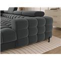 U-shaped sofa Elferaria L, sleeping function, Sola 06, dark grey, H93x358x202cm