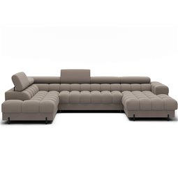 U-shaped sofa Elferaria L, sleeping function, Sola 18, beige, H93x358x202cm