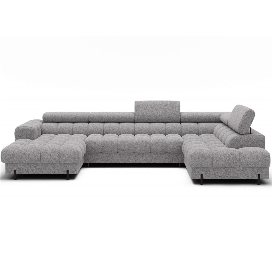 U-shaped sofa Elferaria R, sleeping function, Pellerito 03, grey, H93x358x202cm