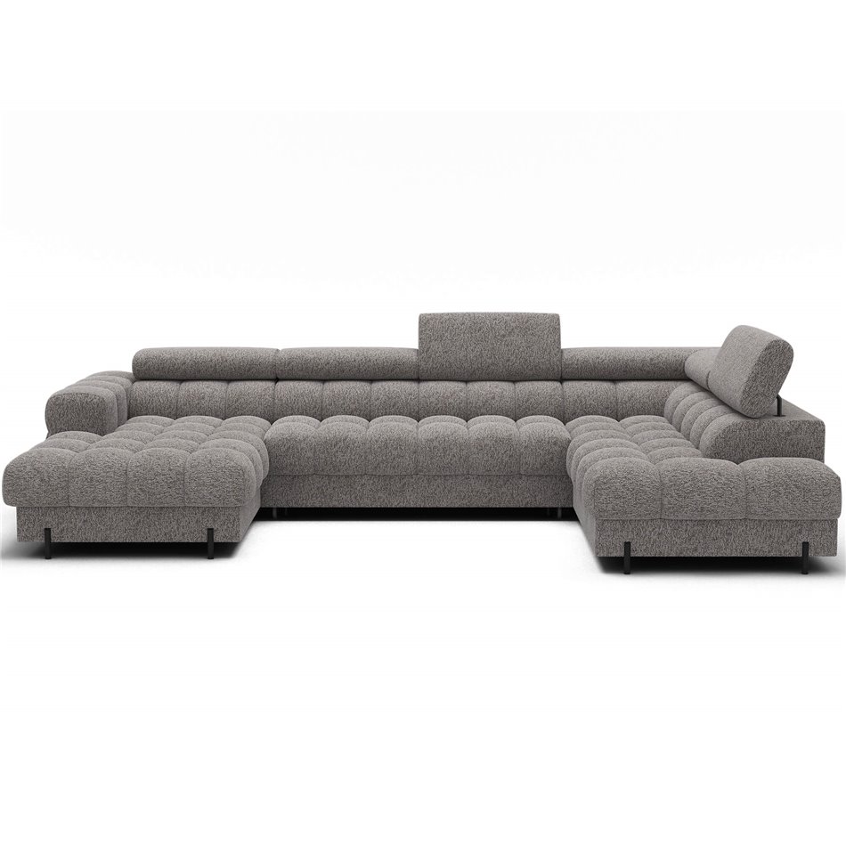 U-shaped sofa Elferaria R, sleeping function, Pellerito 20, grey, H93x358x202cm