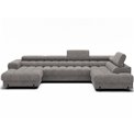 U-shaped sofa Elferaria R, sleeping function, Pellerito 20, grey, H93x358x202cm