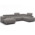U-shaped sofa Elferaria R, sleeping function, Pellerito 20, grey, H93x358x202cm