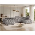 U-shaped sofa Elferaria R, sleeping function, Pellerito 20, grey, H93x358x202cm
