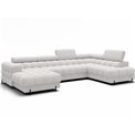 U-shaped sofa Elferaria R, sleeping function, Royal 01, boucle, white, H93x358x202cm