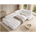 U-shaped sofa Elferaria R, sleeping function, Royal 01, boucle, white, H93x358x202cm