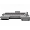 U-shaped sofa Elferaria R, sleeping function, Royal 03, boucle, grey, H93x358x202cm