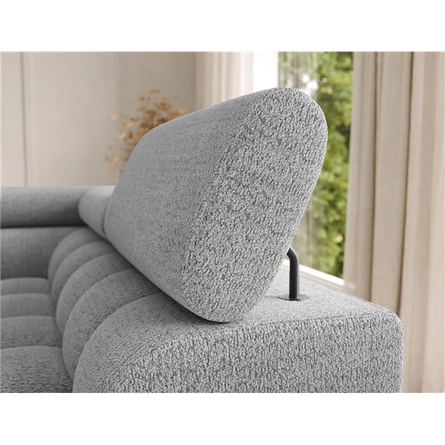 U-shaped sofa Elferaria R, sleeping function, Royal 03, boucle, grey, H93x358x202cm