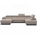 U-shaped sofa Elferaria R, sleeping function, Royal 18, boucle, beige, H93x358x202cm