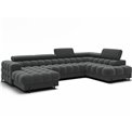 U-shaped sofa Elferaria R, sleeping function, Sola 06, dark grey, H93x358x202cm