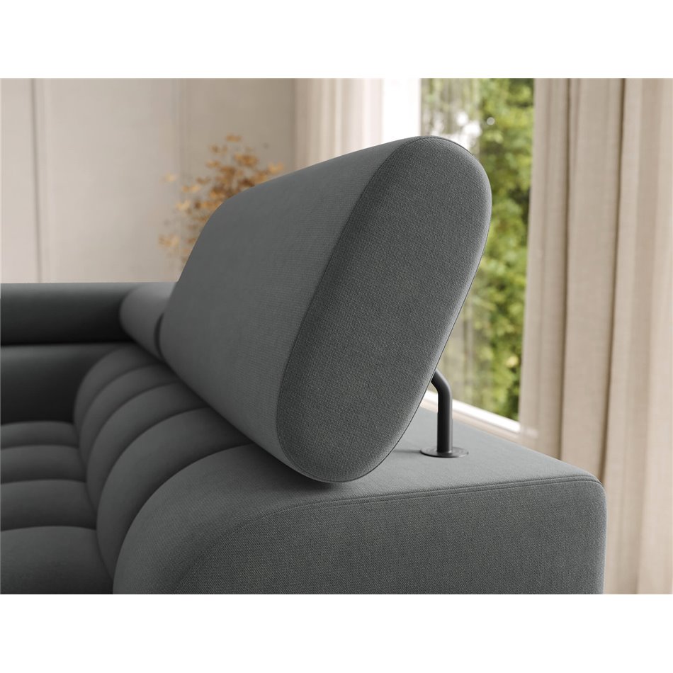 U-shaped sofa Elferaria R, sleeping function, Sola 06, dark grey, H93x358x202cm