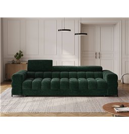 Sofa bed Efestello, sleeping function, Amore 35, boucle, dark green, H96x260x100cm