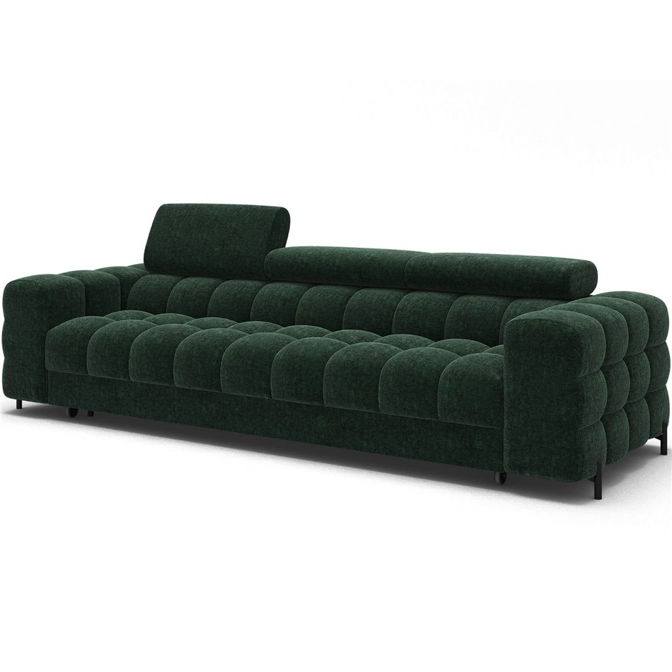Sofa bed Efestello, sleeping function, Amore 35, boucle, dark green, H96x260x100cm