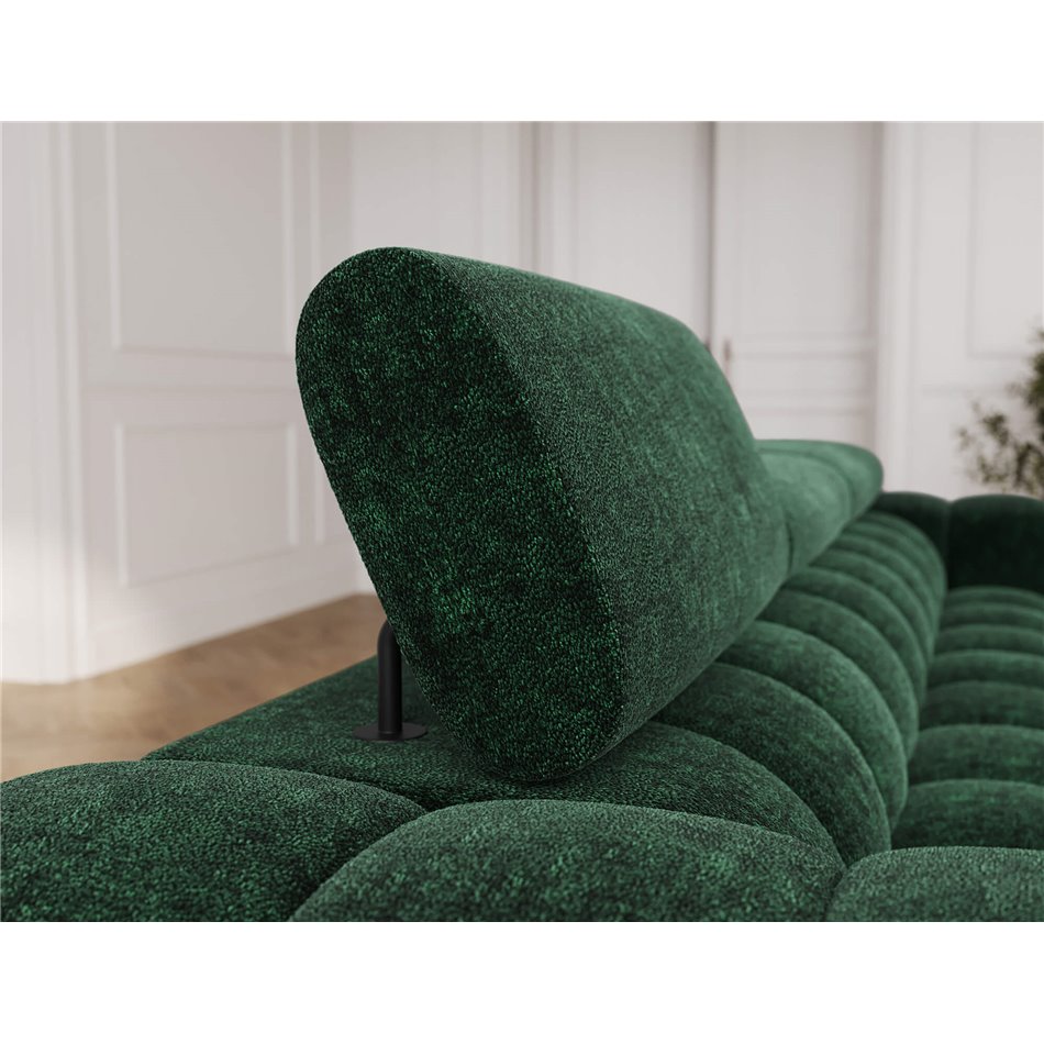 Sofa bed Efestello, sleeping function, Amore 35, boucle, dark green, H96x260x100cm