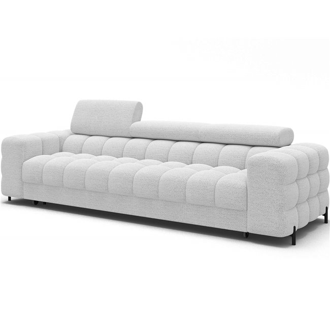 Sofa bed Efestello, sleeping function, Royal 01, boucle, white, H96x260x100cm