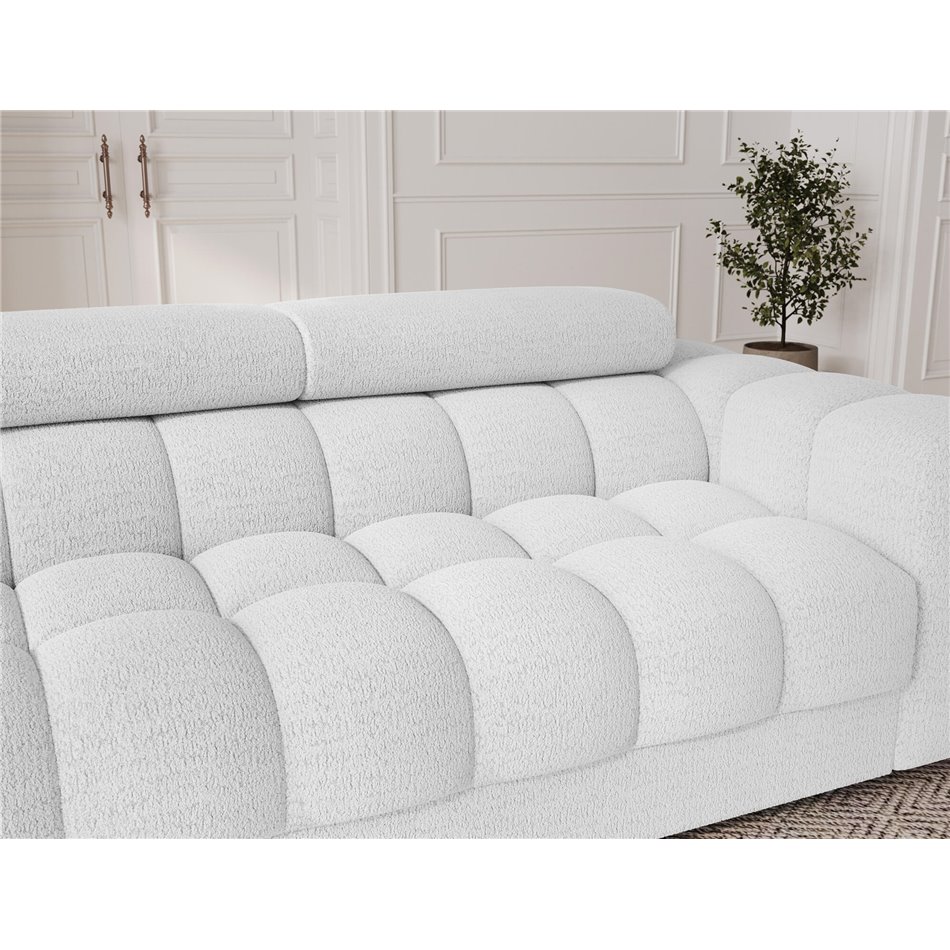 Sofa bed Efestello, sleeping function, Royal 01, boucle, white, H96x260x100cm