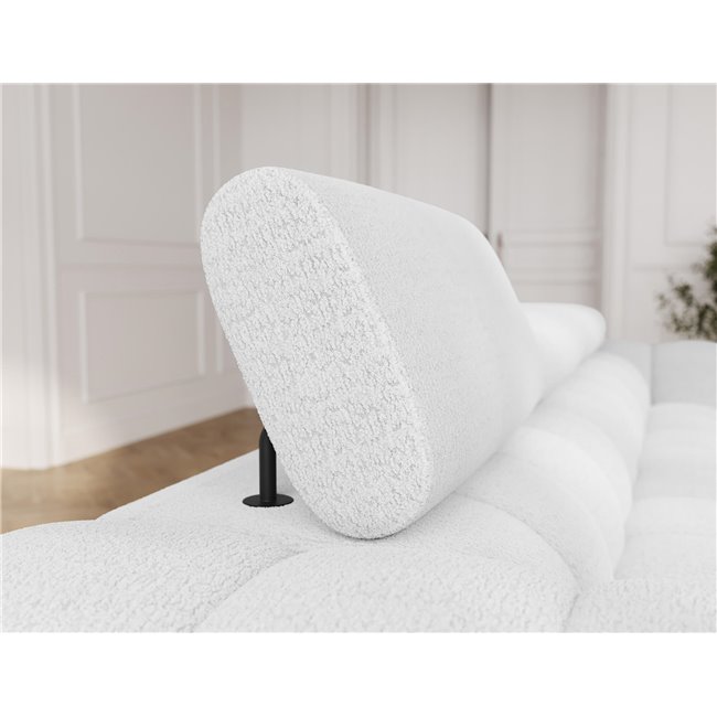 Sofa bed Efestello, sleeping function, Royal 01, boucle, white, H96x260x100cm