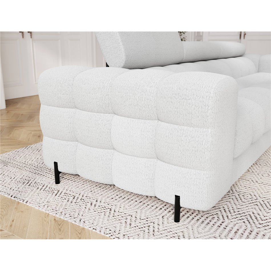 Sofa bed Efestello, sleeping function, Royal 01, boucle, white, H96x260x100cm