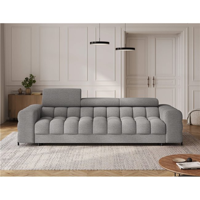 Sofa bed Efestello, sleeping function, Royal 04, boucle, grey, H96x260x100cm