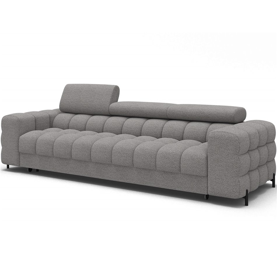 Sofa bed Efestello, sleeping function, Royal 04, boucle, grey, H96x260x100cm