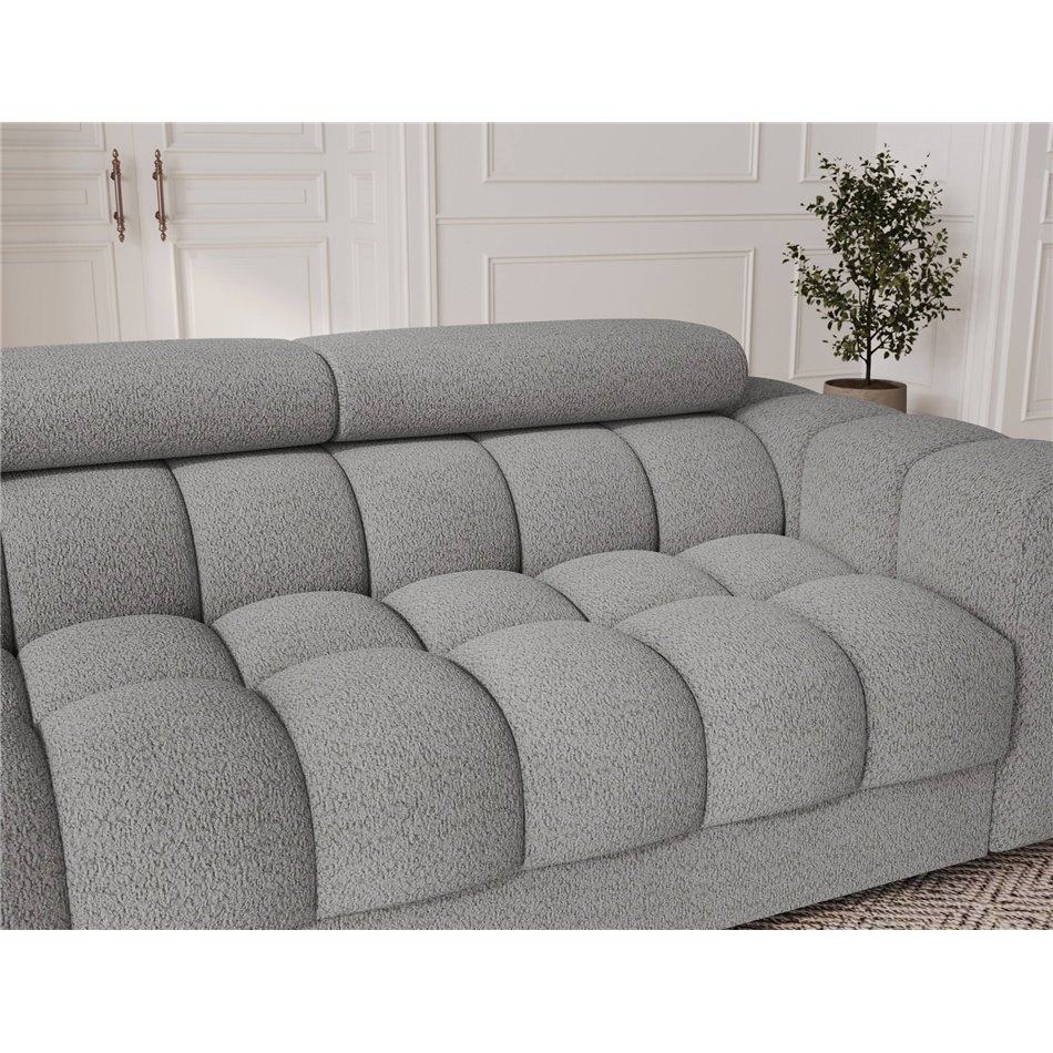 Sofa bed Efestello, sleeping function, Royal 04, boucle, grey, H96x260x100cm