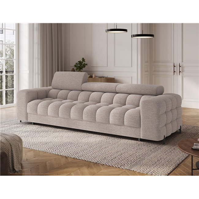 Sofa bed Efestello, sleeping function, Royal 18, boucle, beige, H96x260x100cm
